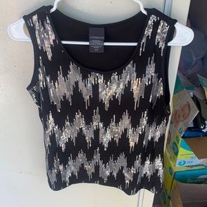 Black and silver vest